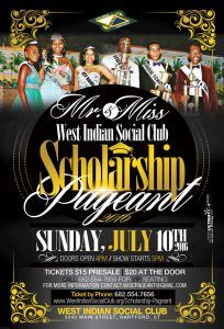 West Indian Social Club 2016 Scholarship Pageant Flyer