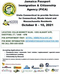 Time to Apply for Jamaican Passport - PICA Visits Hartford, Connecticut