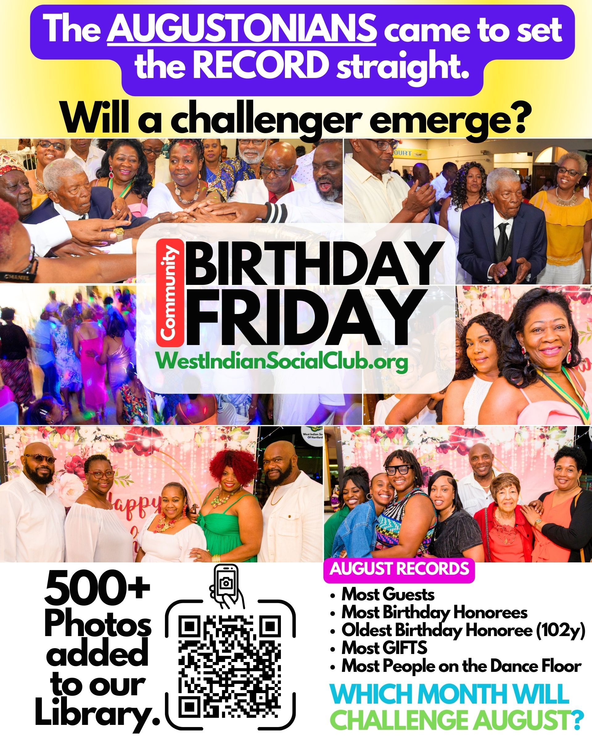 AUGUSTONIANS / AUGUST 2024 - Birthday Friday - Album Cover - Hartford CT - West Indian Social Club of Hartford