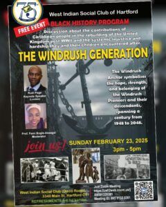 2025 Black History Program - The Windrush Generation - Rebuilding UK post WWII (flyer)