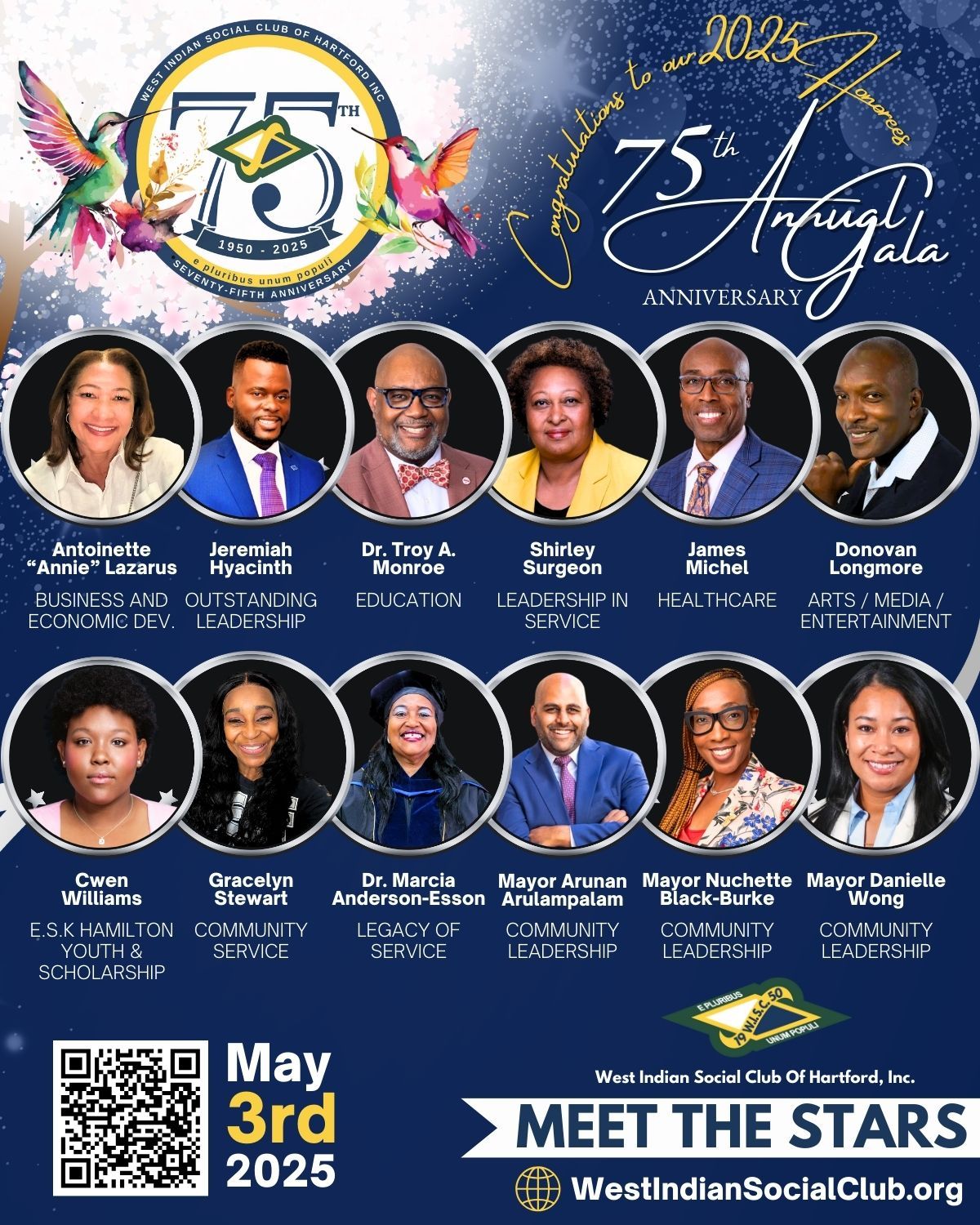 MEET THE STARS - 2025 Honorees - 75th Diamond Jubilee - Anniversary Gala