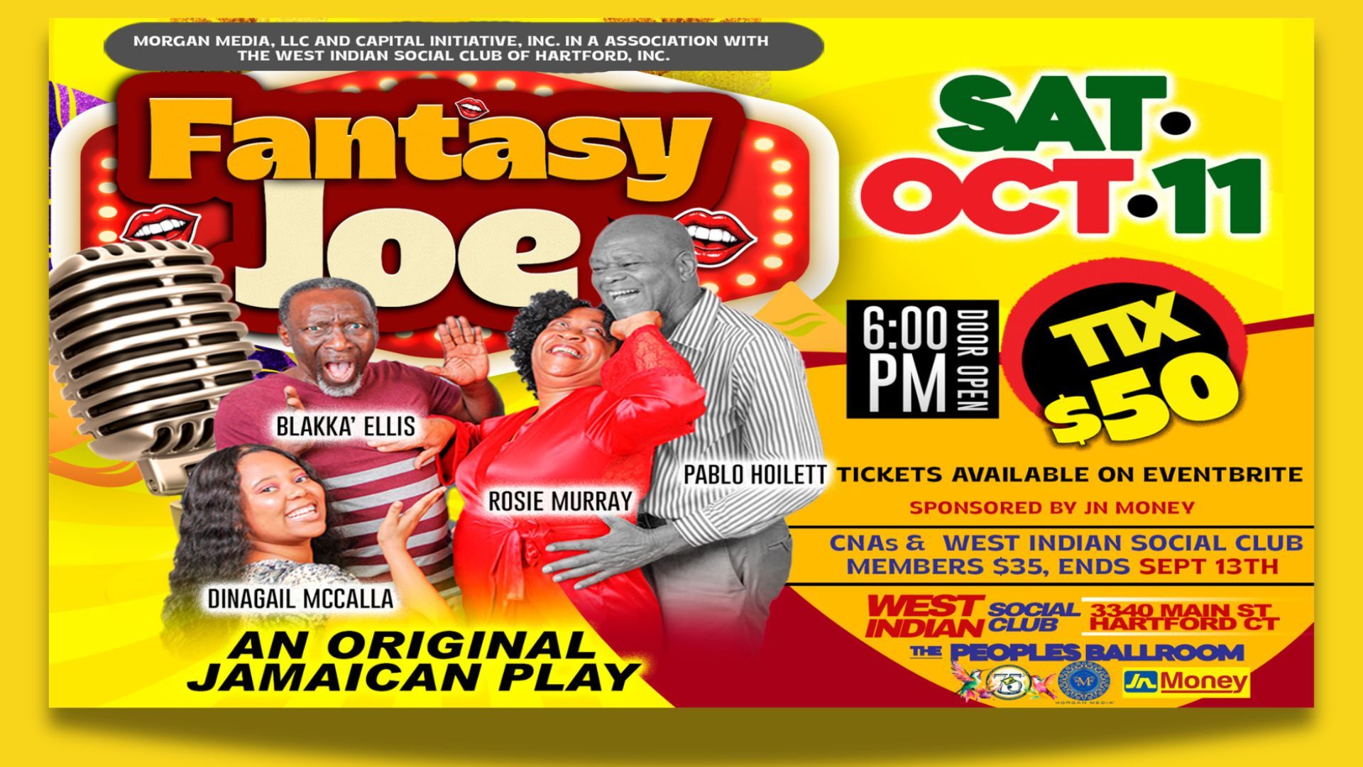 Fantasy Joe 2025 - An Original Jamaican Play October 11th - The Ball Room