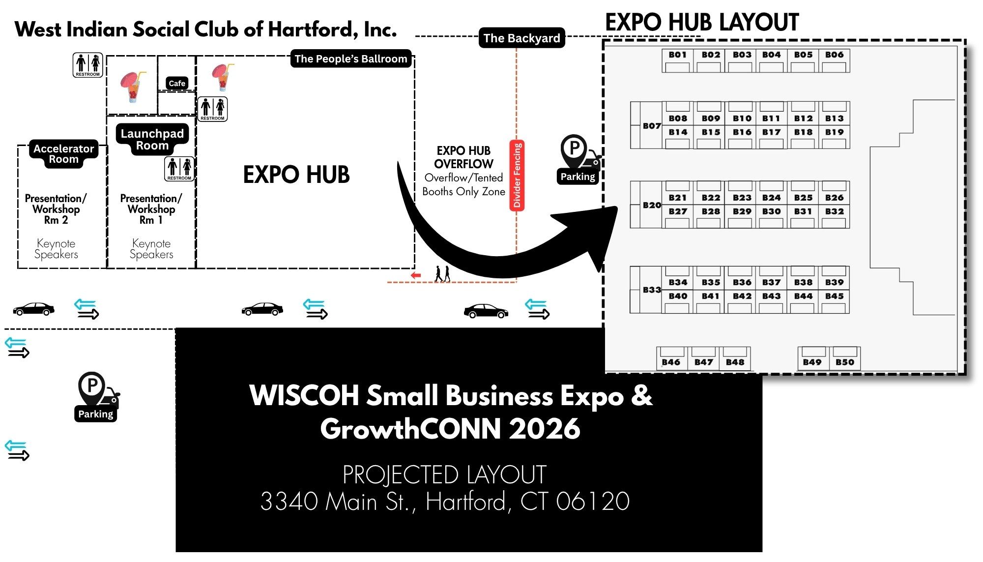 WISCOH Small Business Expo & GrowthCONN 2026 - Projected Layout