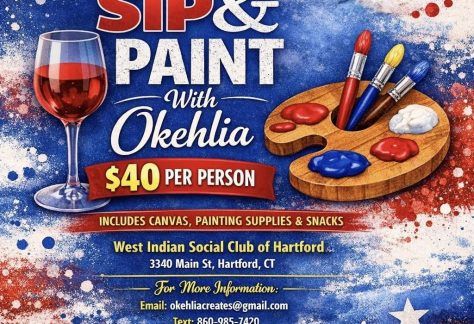 Sip and paint with Okehlia - Celebrate America's 250th Independence with Art - Flyer
