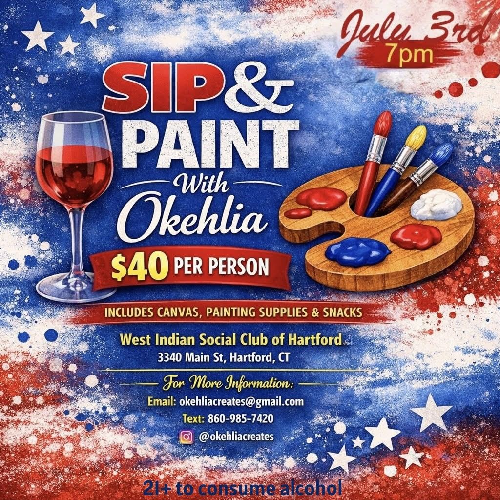 Sip and paint with Okehlia - Celebrate America's 250th Independence with Art - Flyer