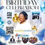 Tanya's Birthday Celebration - Denim & White - Social Club Fundraiser Event - Flyer