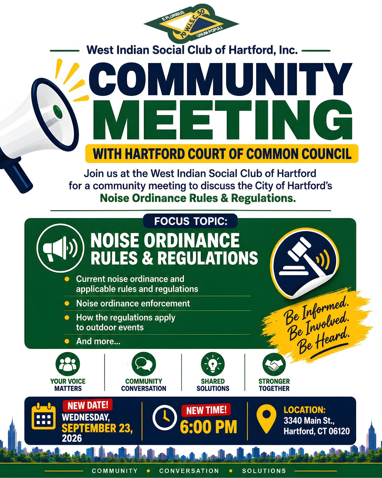 NOISE ORDINANCE - Community Meeting with the City of Hartford - Court of Common Council 2026 - Hartford, CT